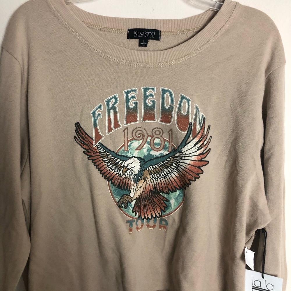 NWT La La Land Creative 1981 Freedom Tour Cut Off Band Tee - Picture 3 of 8